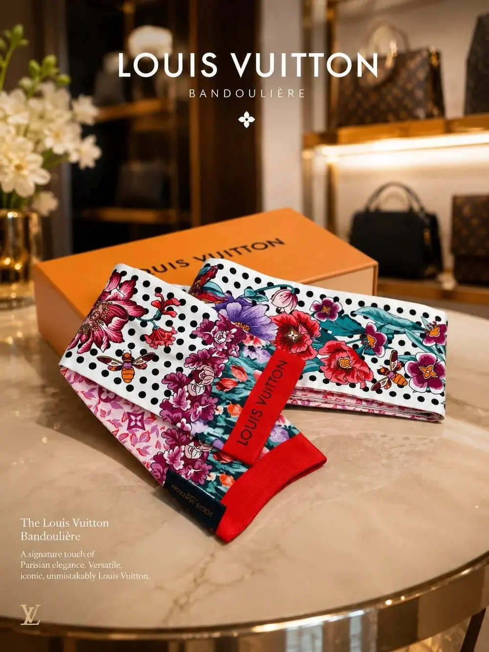 Louis Vuitton "In The Garden" silk bandeau in box - Picture 1 of 1